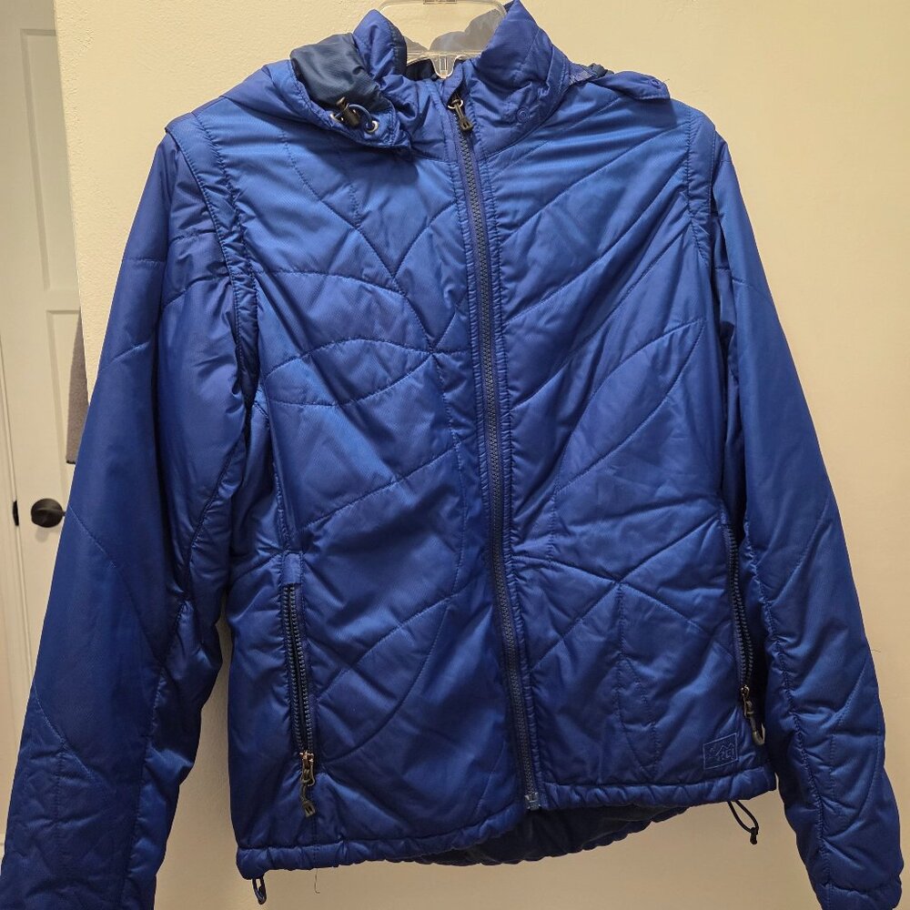 Women's Blue REI Packable Hoodie Jacket